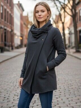 Phoenix Florence Cozy Draped Cowl-Neck Top/Wrap Size Medium NWT